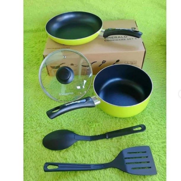 Panci Teflon Kangaroo Emerald Cookware Set of 5 - Image 3