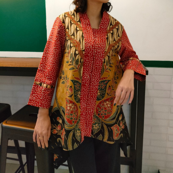 Blouse Outer Batik – Atasan Kerja Katun