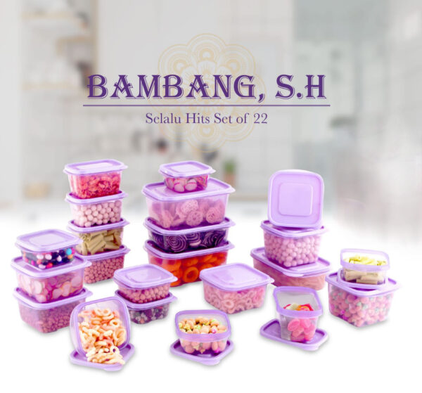 Wadah Makanan Multifungsi Bambang, SH (Selalu Hits) 1 set 22 pcs - Isi Kulkas