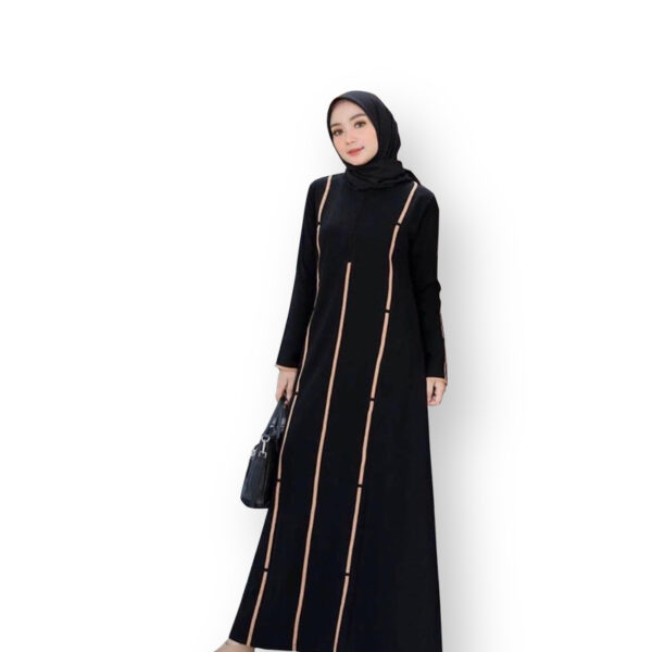 Gamis Polos Garis Wanita - Image 2