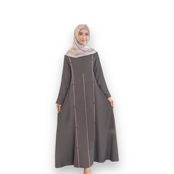 Gamis Polos Garis Wanita - Image 3