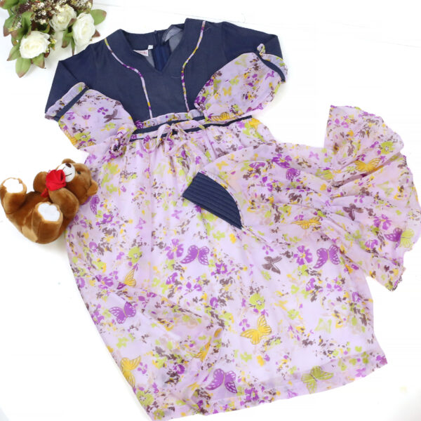 Gamis Lengkap Sifon Warna Ungu Anak usia 4-8 Tahun