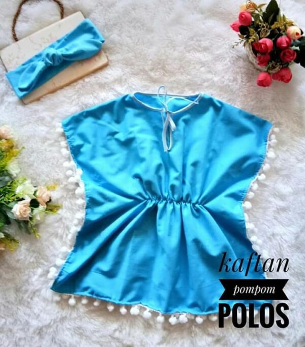 Kaftan Anak Pompom Polos - Image 4