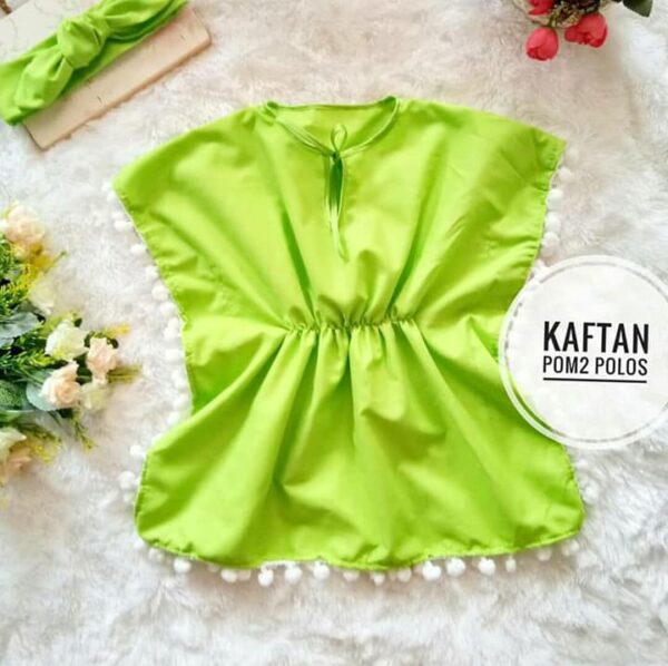 Kaftan Anak Pompom Polos - Image 3
