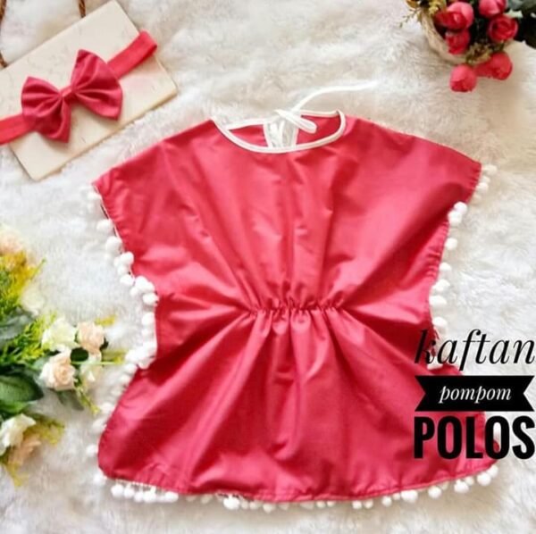 Kaftan Anak Pompom Polos - Image 2