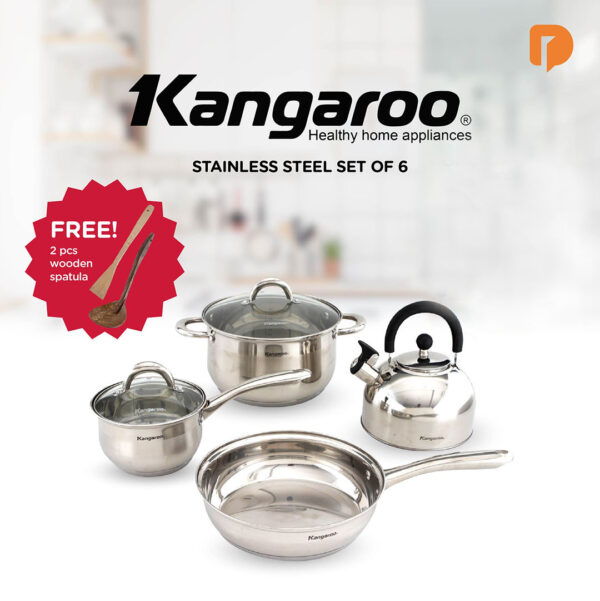 Panci Teko Kangaroo Stainless Steel Set of 6