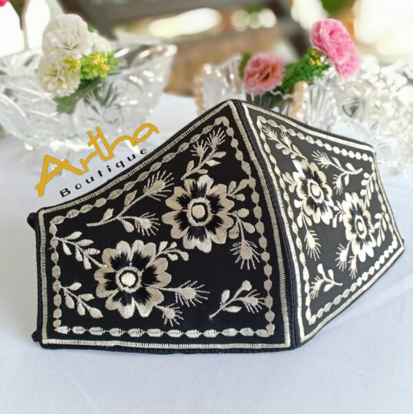 Masker Bordir 2 Sisi Motif Bunga