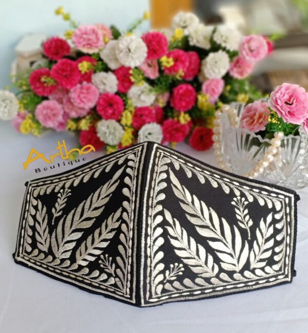 Masker Bordir 2 Sisi Motif Daun - Image 2