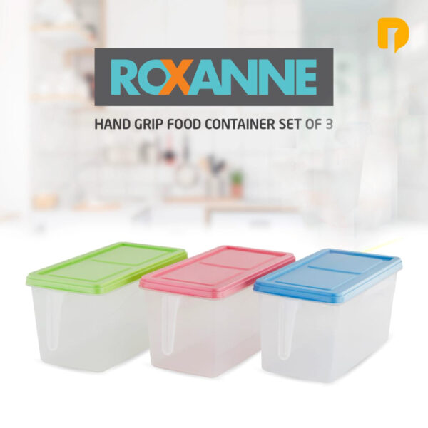 Roxanne Hand Grip Food Container set of 3 - Image 2