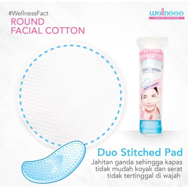 Wellness Round Facial Cotton Pad 90pcs - Image 3